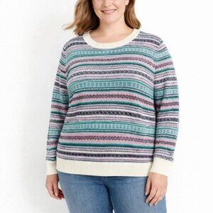 TALBOTS  Fair Isle Lamb's Wool Crewneck Sweater, 2X NWOT
